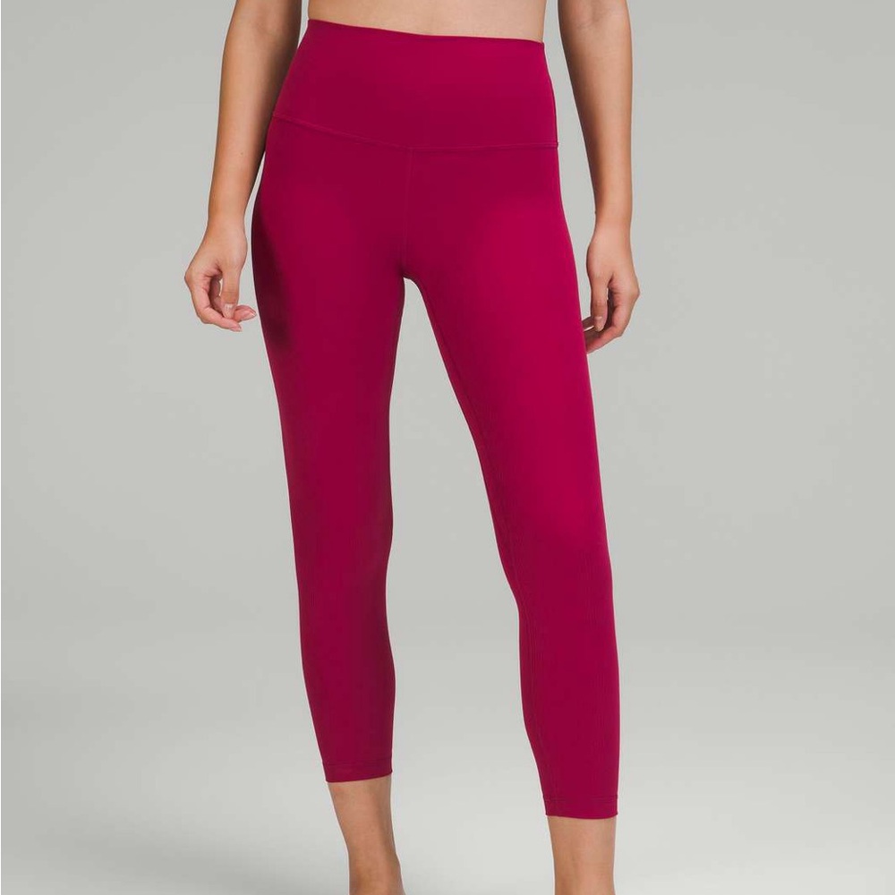 New Lululemon Women’s Align Ribbed High-Rise Leggings 25” Pomegranate Size 12